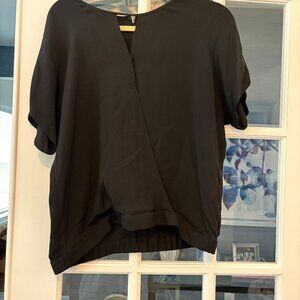 Theory Black Silk blouse with wrap front size L